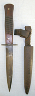 WW1 Era Imperial German Fighting / Trench Knife By Gottleib Hammesfahr Solingen Foche & Scabbard With Integral Belt Loop Knive