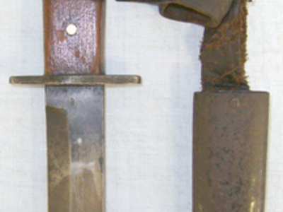 WW1 Era Imperial German Fighting / Trench Knife By Gottleib Hammesfahr Solingen Foche & Scabbard With Integral Belt Loop Knive