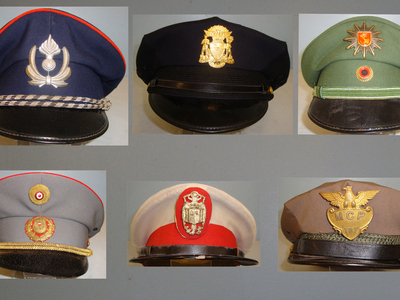 A grouping of World Police caps (Price per cap). HE 821. A grouping of World Police caps (Price per cap). HE 821. Clothing