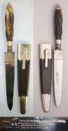 QUALITY**Victorian JOSEPH RODGERS & SONS, CUTLERS TO THEIR MAJESTIES, NO. 6 NORFOLK STREET, SHEFFIELD Dirk With Spirally Carved Polished Horn Hilt Bound With Plaited Copper Alloy Wire & Scabbard**FROM THE DAVID HAYDEN-WRIGHT COLLECTION** Sn 20813 Dagger