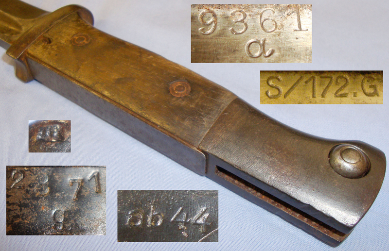 German ‘S84/98’ Bayonet with Wooden Grips & Scabbard. BAYO 557. Bayonet