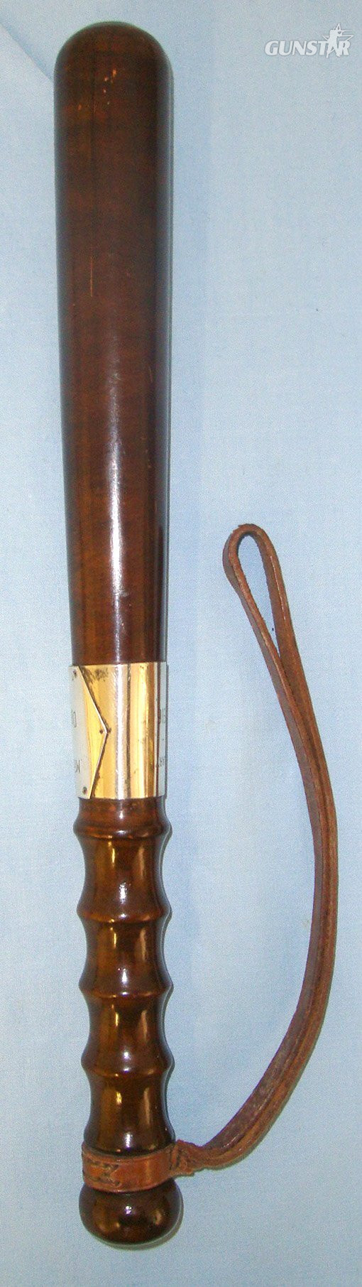  RARE**MINT**WW1 1916, Metropolitan Police (London) Special Constable\'s Drill Competition Award Prize Lignum Vitae Tropical Hardwood Truncheon By Hiatts Birmingham With Sterling Silver Hall Marked Presentation Plate To SC L.A. Levy X Division. Sn 21607  Antique & Militaria