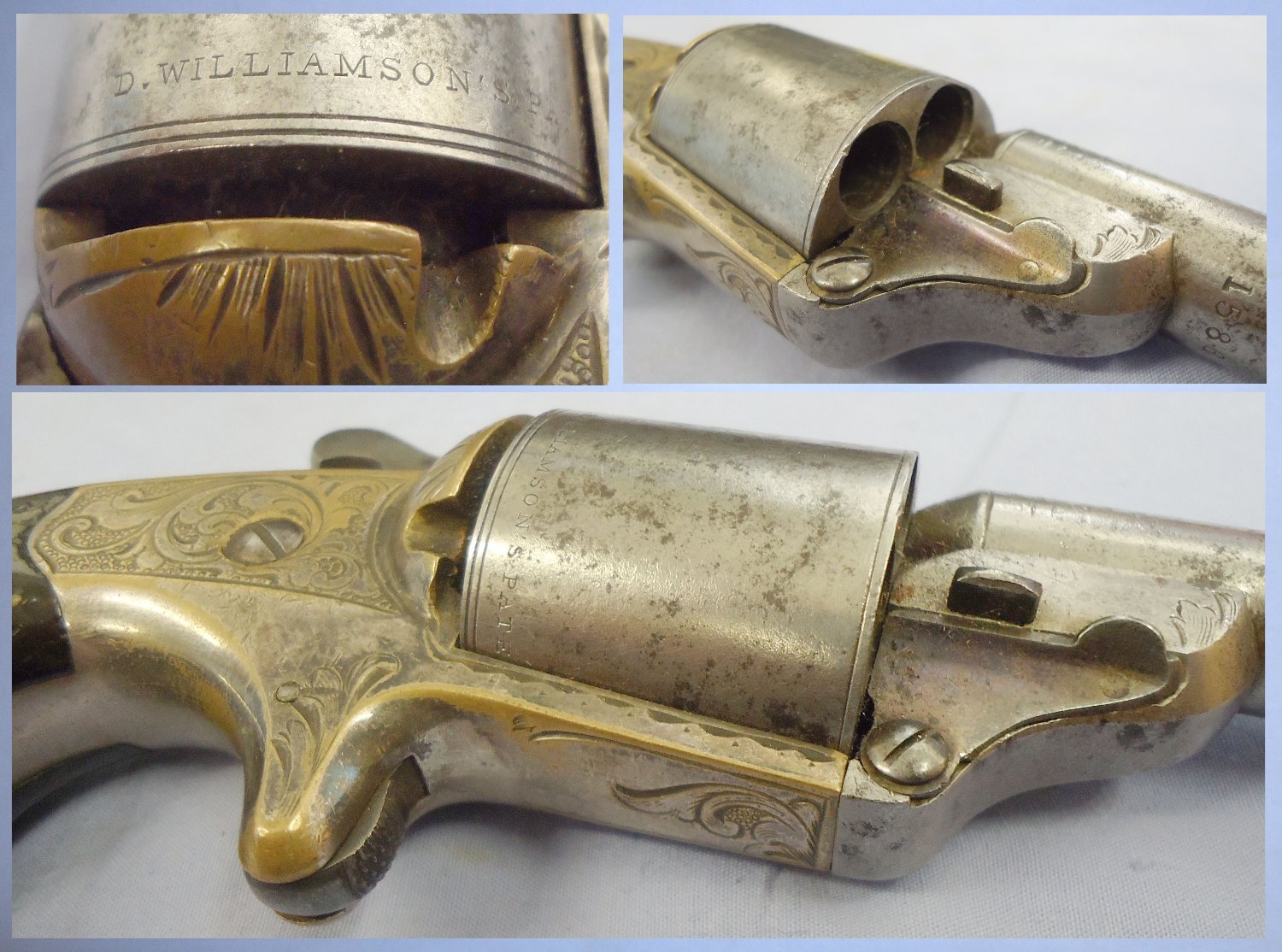 Moores / Williamsons American Civil War Era .32 Calibre Moores / Williamsons 1864 Patent 6 Shot Teat Fire Revolver. Sn 8761 .32 Revolver