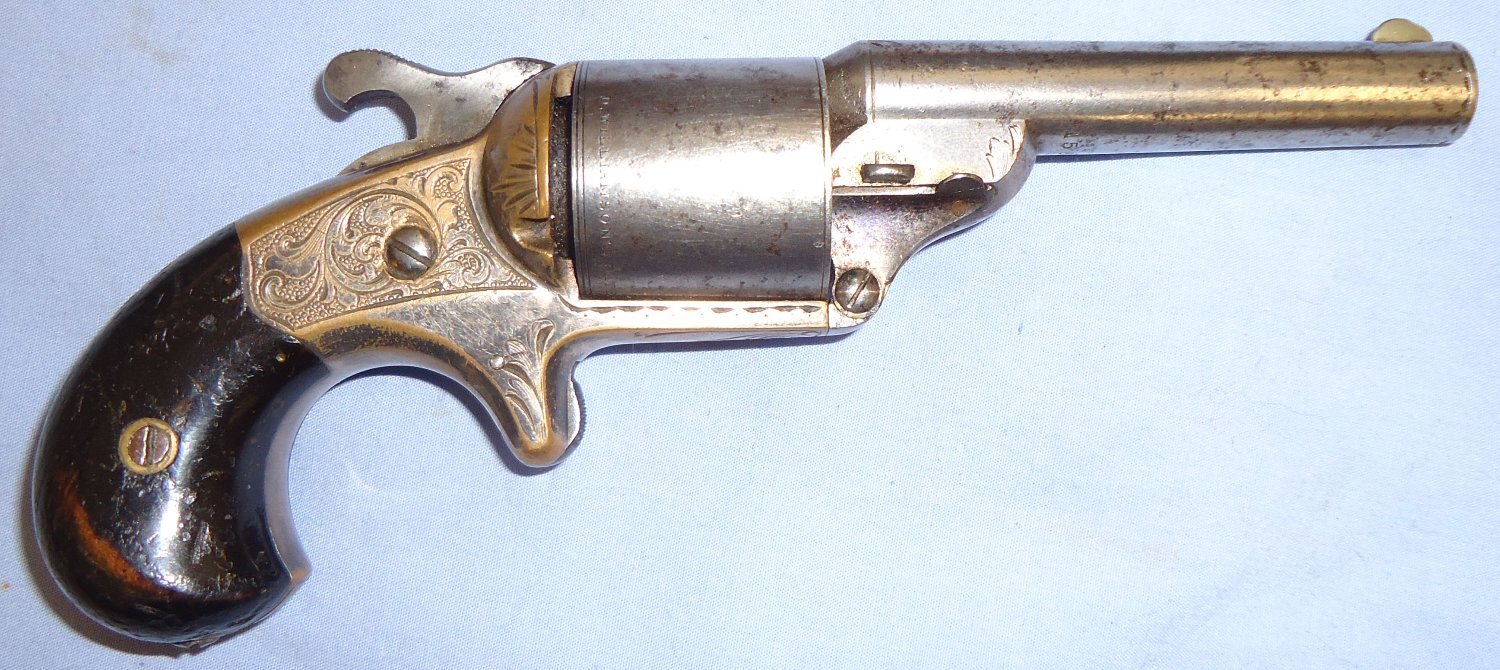  Moores / Williamsons American Civil War Era .32 Calibre Moores / Williamsons 1864 Patent 6 Shot Teat Fire Revolver. Sn 8761 .32 Revolver