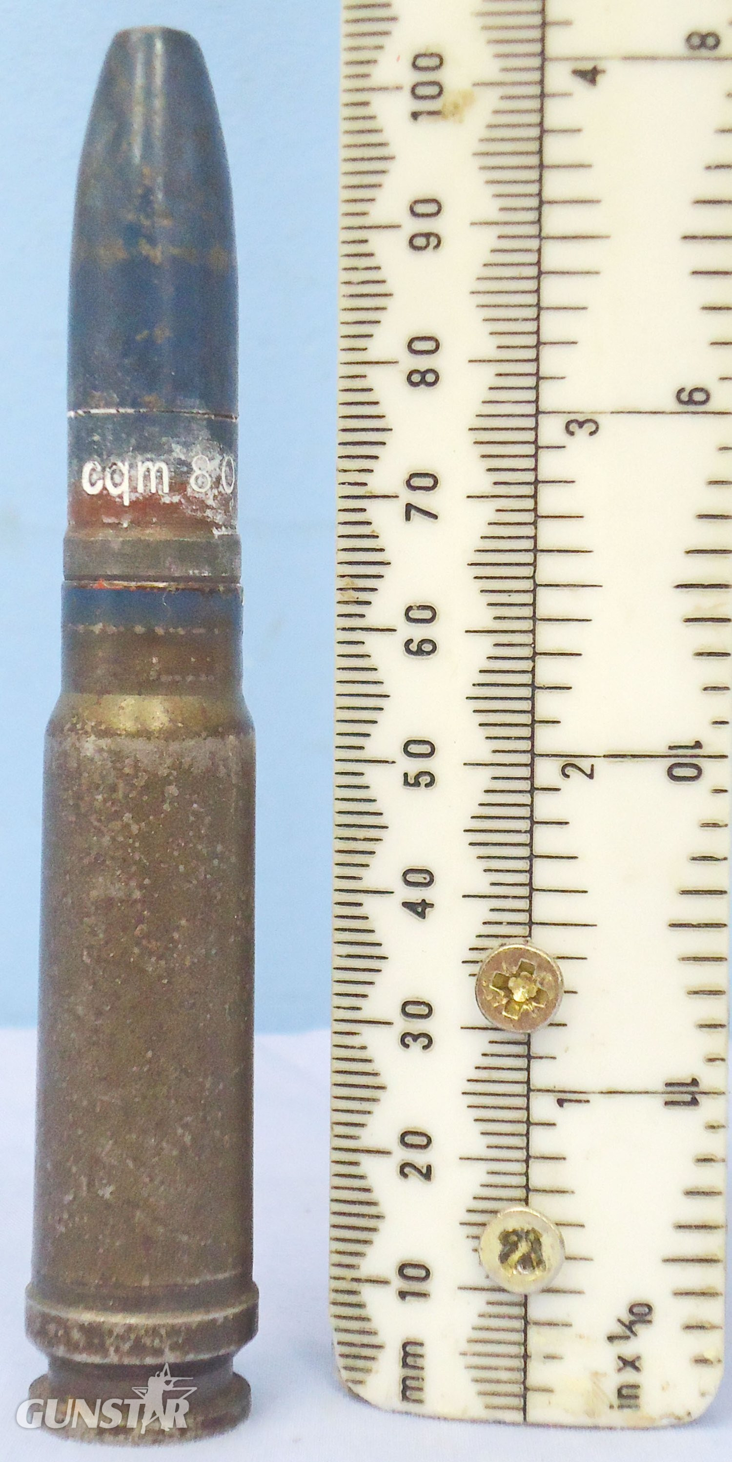 INERT DEACTIVATED. German, WW2, 1944 Dated, 13 mm MG131/13 (20x82) Incendiary Tracer Cannon Round. Sn - 22994 INERT DEACTIVATED. German, WW2, 1944 Dated, 13 mm MG131/13 (20x82) Incendiary Tracer Cannon Round. Sn - 22994 Various Other Ammunition in 