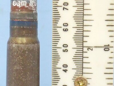 INERT DEACTIVATED. German, WW2, 1944 Dated, 13 mm MG131/13 (20x82) Incendiary Tracer Cannon Round. Sn - 22994 INERT DEACTIVATED. German, WW2, 1944 Dated, 13 mm MG131/13 (20x82) Incendiary Tracer Cannon Round. Sn - 22994 Various Other Ammunition