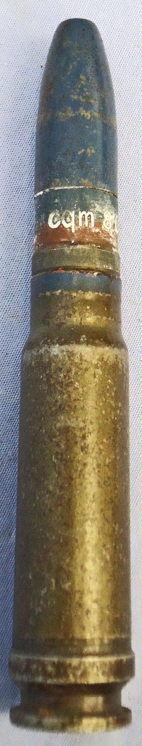  INERT DEACTIVATED. German, WW2, 1944 Dated, 13 mm MG131/13 (20x82) Incendiary Tracer Cannon Round. Sn - 22994 INERT DEACTIVATED. German, WW2, 1944 Dated, 13 mm MG131/13 (20x82) Incendiary Tracer Cannon Round. Sn - 22994 Various Other Ammunition