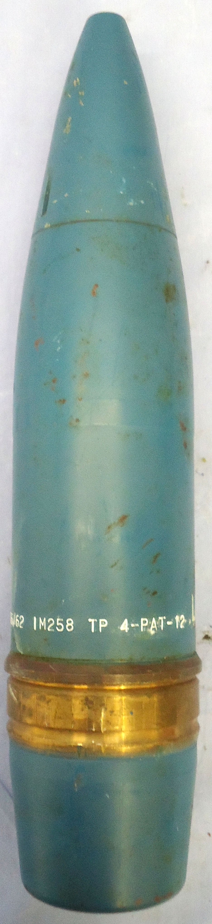 {CATEGORY} - DEACTIVATED INERT. Unfired 76mm Oto Melara (76x636R) Practice High Explosive Round. - O 2303 DEACTIVATED INERT. Unfired 76mm Oto Melara (76x636R) Practice High Explosive Round. - O 2303 Various Other Ammunition