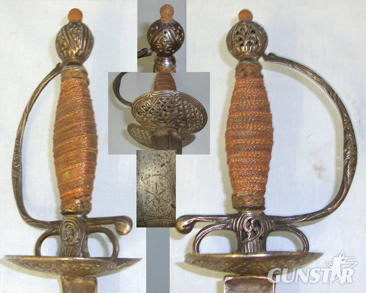 Early 1800’s English Or French Court / Diplomatic Small Sword With Etched Blade Sword