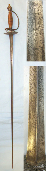  Early 1800’s English Or French Court / Diplomatic Small Sword With Etched Blade Sword