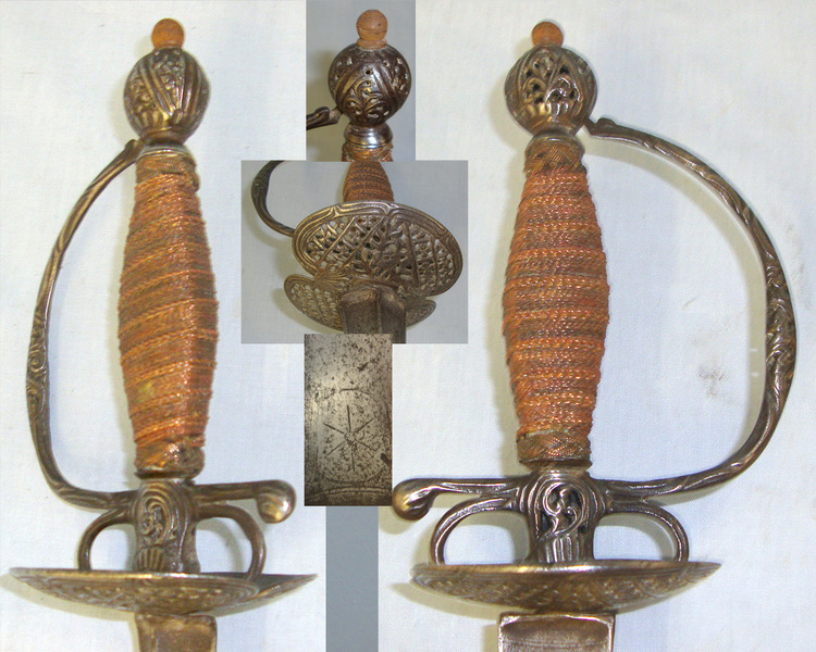 Early 1800’s English Or French Court / Diplomatic Small Sword With Etched Blade Sword