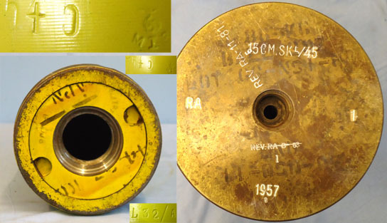 German Naval 15cm APCBC (Armour Piercing Capped Ballistic Capped Base Fused Proj Rare Original WW2 DEACTIVATED INERT Unfired WW2 German Naval 15cm APCBC (Armour  Antique & Militaria