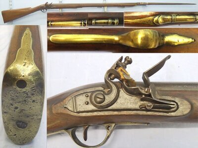 Very Scarce English Late 18th Century, Pattern 1756 Light Dragoon .65 inch Carbine Bore Musket by Cantelo and Triangular Socket Bayonet. Sn Very Scarce English Late 18th Century, Pattern 1756 Light Dragoon .65 inch Carbine Bore Musket by Cantelo and Triangular Socket Bayonet. Sn Muzzleloader Various Rifle