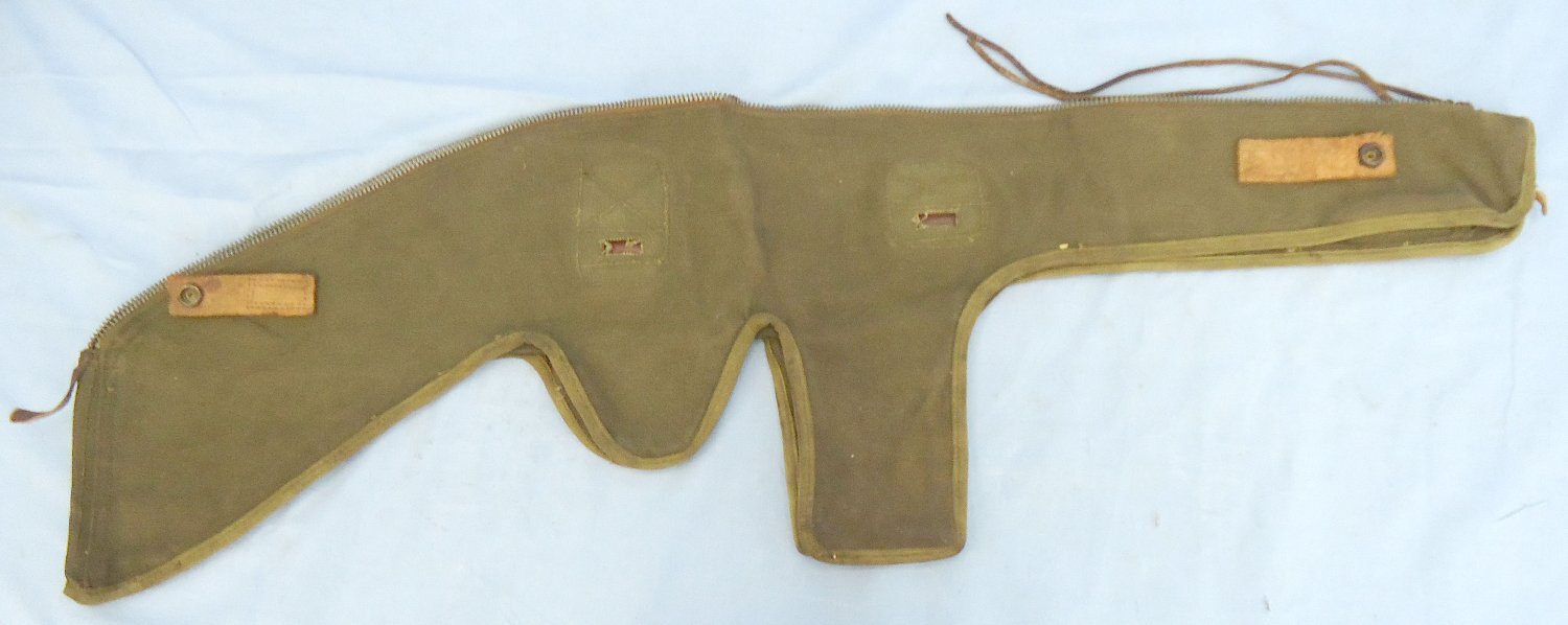 WW2, US Green Heavy Duck Canvas Carry/Transport Case for the Thompson M1928 and M1A1 Submachine Gun. MISC 1016 Various Machine Gun - {CATEGORY} in 