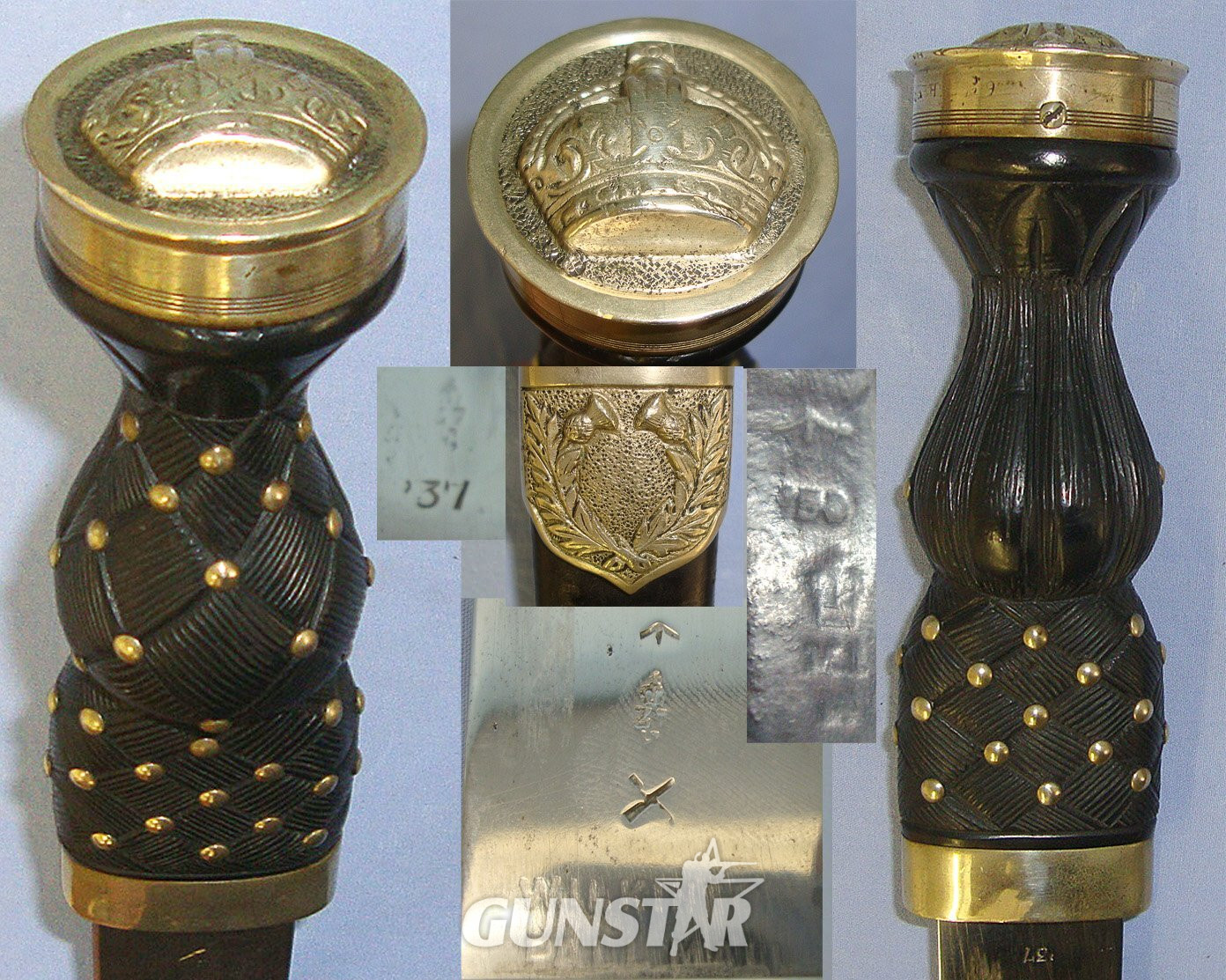 LARGE**Inter War 1937 Wilkinson Sword Pall Mall (London) British WD Scottish Highland Regiments Other Ranks German Silver Mounted Dirk With King’s Crown Pommel Cap & WD Scabbard With Leather Belt Hanger. Sn 23484:111 Knive