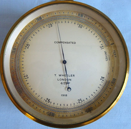 T. Wheeler, London British Naval Barometer/Altimeter by T. Wheeler, London in its Original Leather  Other Accessory
