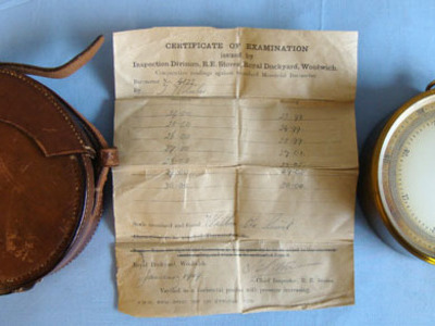 T. Wheeler, London British Naval Barometer/Altimeter by T. Wheeler, London in its Original Leather  Other Accessory