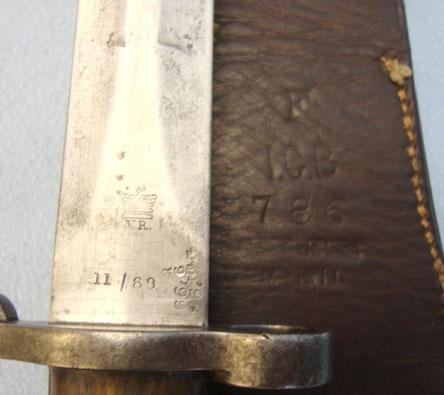 British 3 Rivet, 1st Type, 1st Pattern, P1888 Lee Metford Bayonet, Scabbard & 19 Bayonet