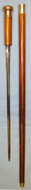 C1858 Victorian Irish Officer’s Prince Of Wales Leinster 100 Regiment Of Foot Mallaca Sword Stick With Regiment Badge Engraved Ferrule & Ball Top Handle Sword