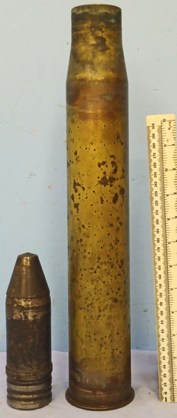 INERT DEACTIVATED. 1944 Dated Unfired German WW2 5cm Patr 39 Armour Piercing Caped, High Explosive Tracer (APC/HET) Round For The Pak 38 (PanzerAbwehrKanone 38) Anti-Tank Gun and the KwK39, and the L/60 gun, the main armament of the Panzer lll tank. - O 1 INERT DEACTIVATED. 1944 Dated Unfired German WW2 5cm Patr 39 Armour Piercing Caped, High Explosive Tracer (APC/HET) Round For The Pak 38 (PanzerAbwehrKanone 38) Anti-Tank Gun and the KwK39, and the L/60 gun, the main armament of the Panzer lll tank. - O 1  Other Ammunition - {CATEGORY}
