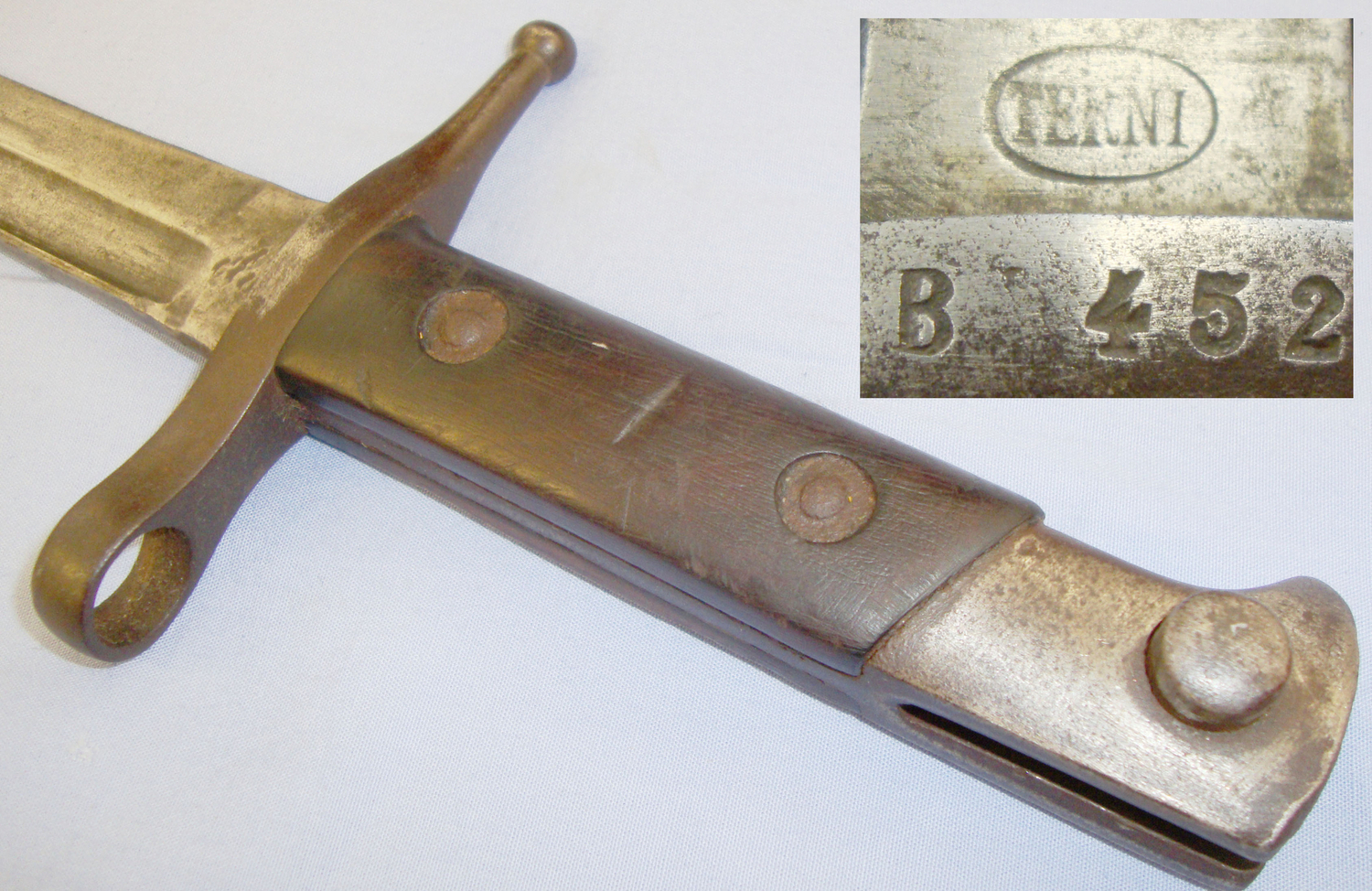 Italian Model 1891 Carcano Bayonet and Fluted Scabbard Manufactured by TERNI. 20821:13. Bayonet