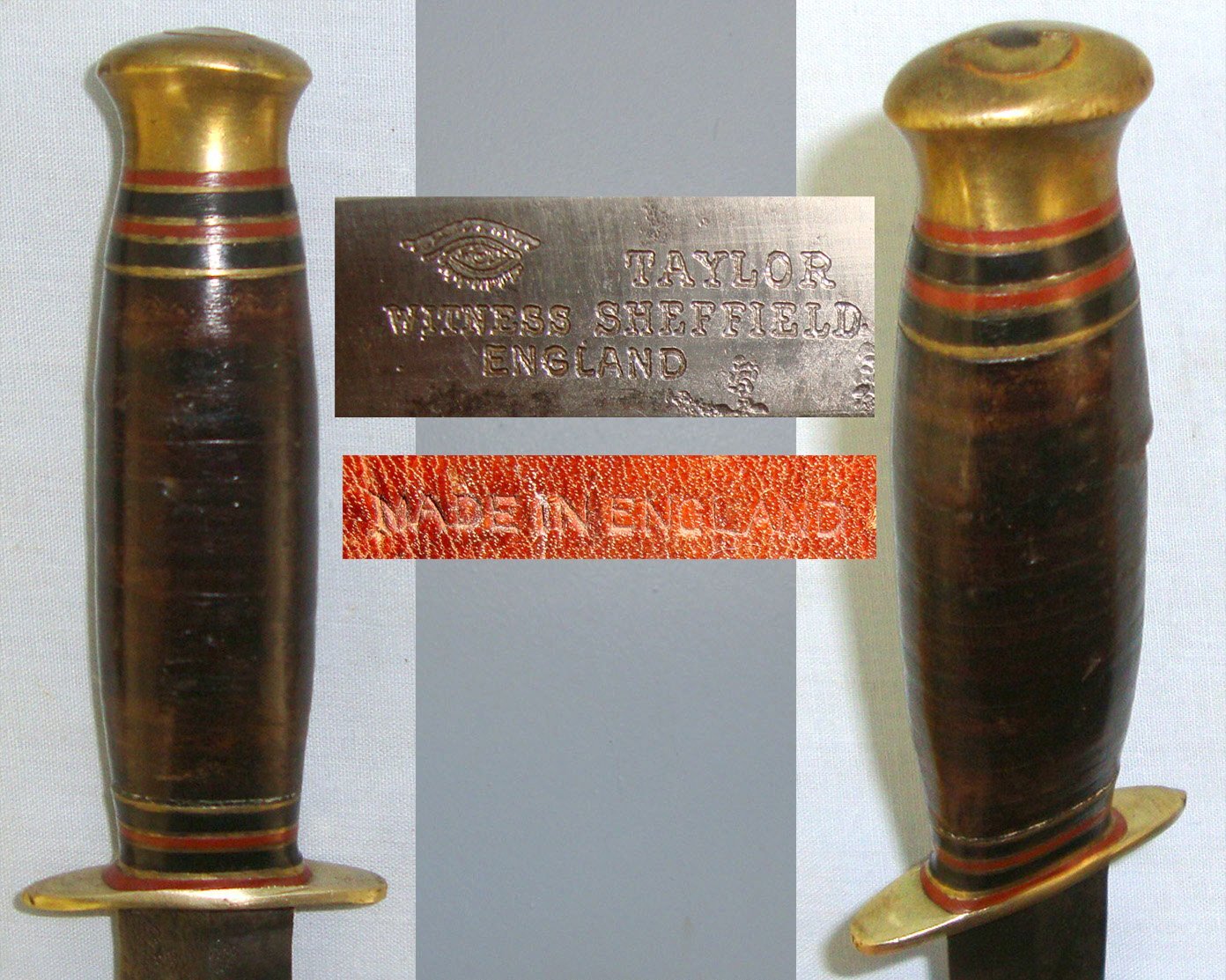WW2 British Soldier’s Private Purchase Taylor Eye Witness Sheffield Fairbairn Sykes FS Style Fighting Knife With Double Edged Dagger Blade & Scabbard. Sn 22629 Knive