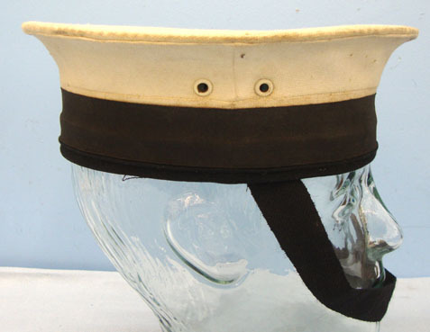 British Royal Navy Ratings White Top Cap Complete With a H.M.S. (His Majesty's S British Royal Navy Ratings White Top Cap Complete With a H.M.S. (His Majesty's S Clothing