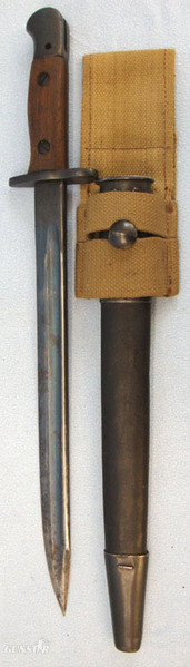 India Pattern No 1 MK1 ** Bayonet With The Fuller Running to the Tip, Scabbard & Bayonet in 