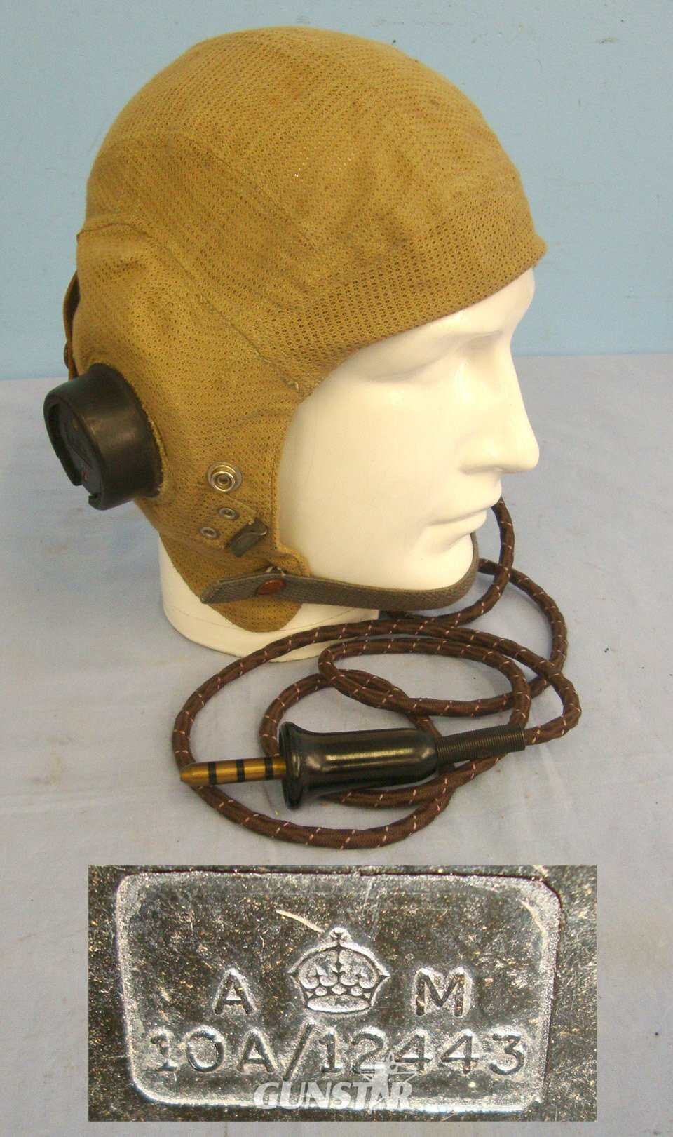 UN-ISSUED**UN-WORN**WW2 Era British RAF / Air Ministry Type E Airtex Lightweight Coastal Command / Tropical / Desert Wired Pilot & Air Crew Flying Helmet Size 3 UK 7 ½ To 7 3/4. AE 335  Clothing in 