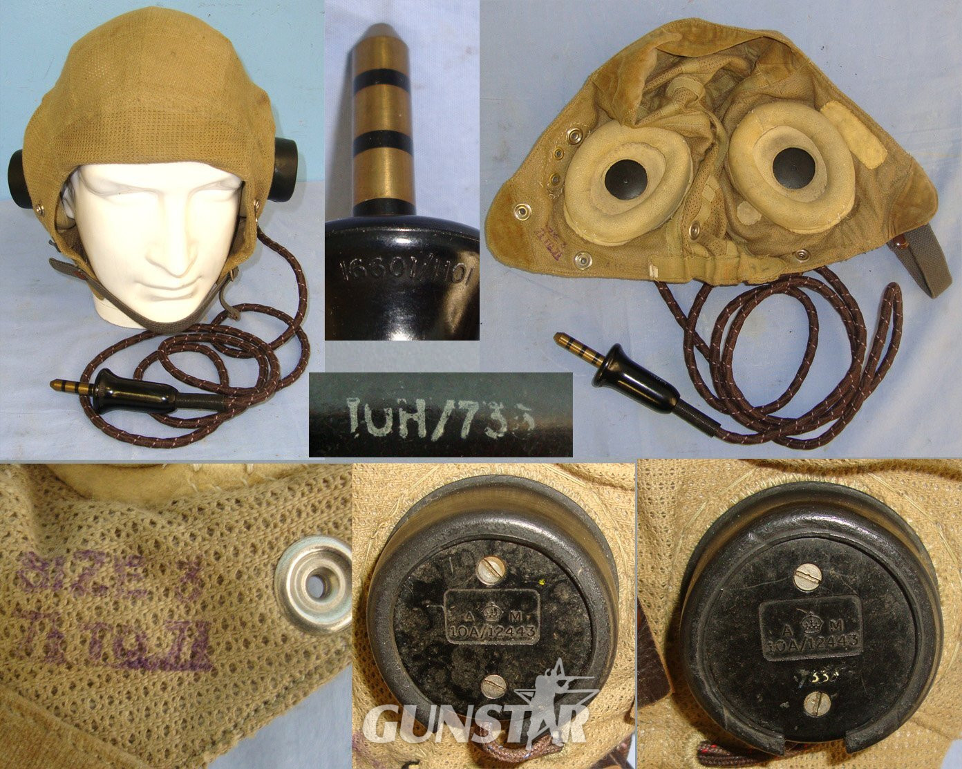 UN-ISSUED**UN-WORN**WW2 Era British RAF / Air Ministry Type E Airtex Lightweight Coastal Command / Tropical / Desert Wired Pilot & Air Crew Flying Helmet Size 3 UK 7 ½ To 7 3/4. AE 335  Clothing