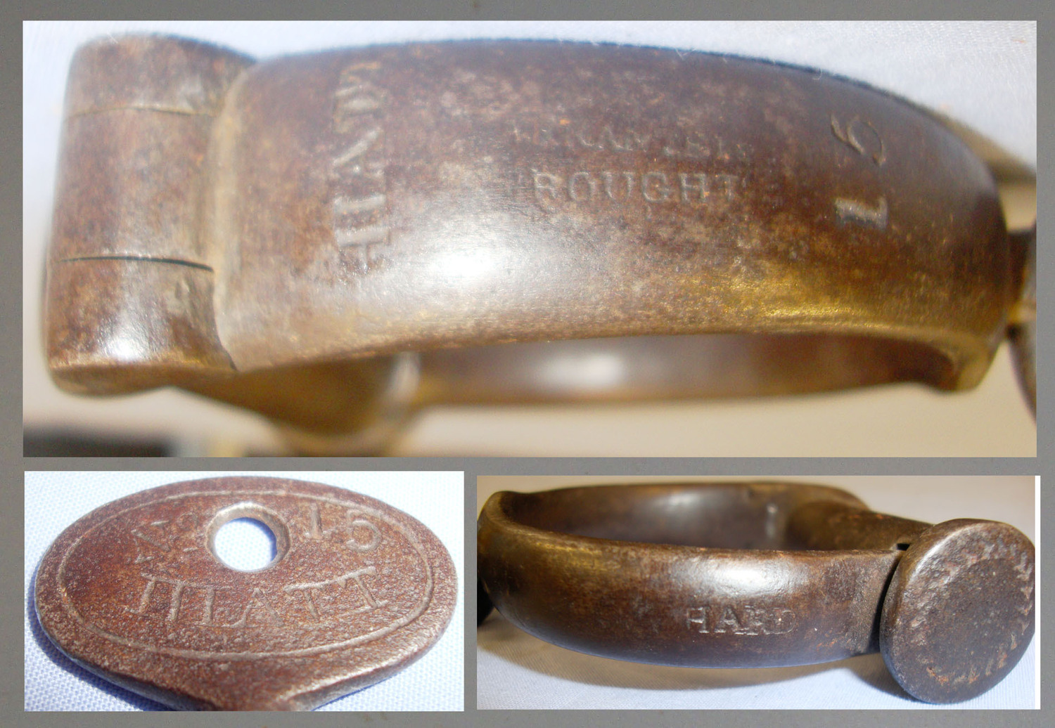 C1900 Pair of Original ‘Hiatt Darby 15’ Handcuffs with Key. PO 106. C1900 Pair of Original ‘Hiatt Darby 15’ Handcuffs with Key. PO 106. Antique & Militaria