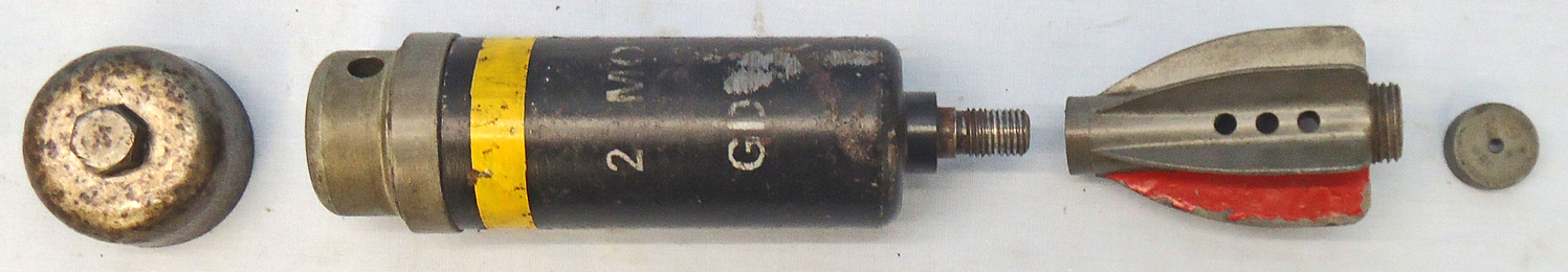 DEACTIVATED INERT. Unfired Original WW2, 1942 Dated British 2 Inch Practice (High Explosive) Mortar. - O 1992 DEACTIVATED INERT. Unfired Original WW2, 1942 Dated British 2 Inch Practice (High Explosive) Mortar. - O 1992  Other Ammunition - {CATEGORY}