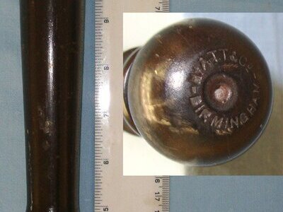 20th Century Hiatt & Co Birmingham British City Of London Police Presentation Lignum Vitae Tropical Hard Wood Truncheon With Presentation Plate \'City of London, Cyril F Lewis Chief Commoner Some Time Chairman of the Police Committee\'. Sn 22227  Antique & Militaria