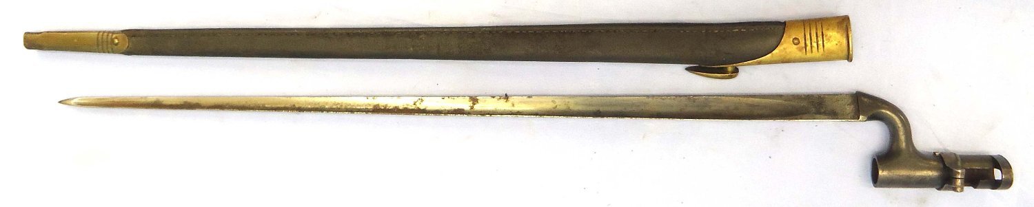 British, 1876 Pattern Martini Henry Rifle Socket Bayonet and Scabbard. BAYO 378 Bayonet 