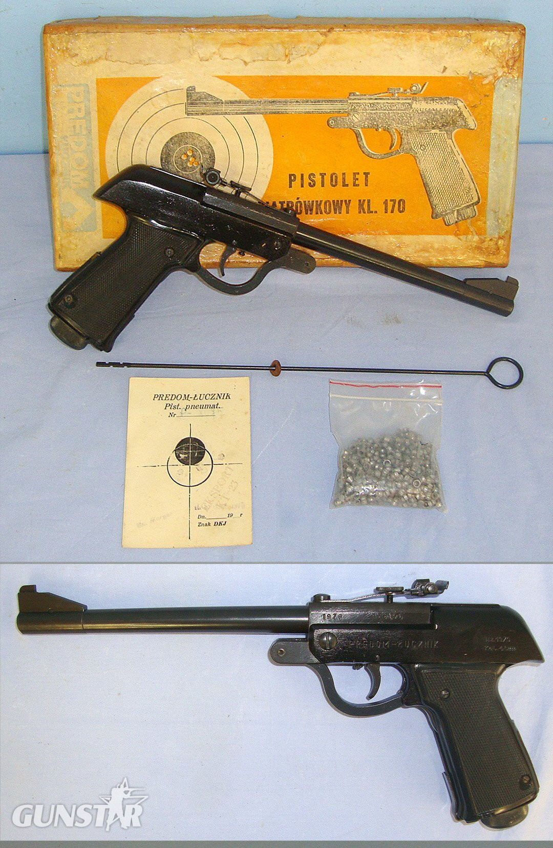 MINT**Boxed 1970-1973 Polish Predom Lucznik .177 calibre Air Pistol (Walther LP 53) With Accessories. Sn 23484:113 air pistol .177 in 