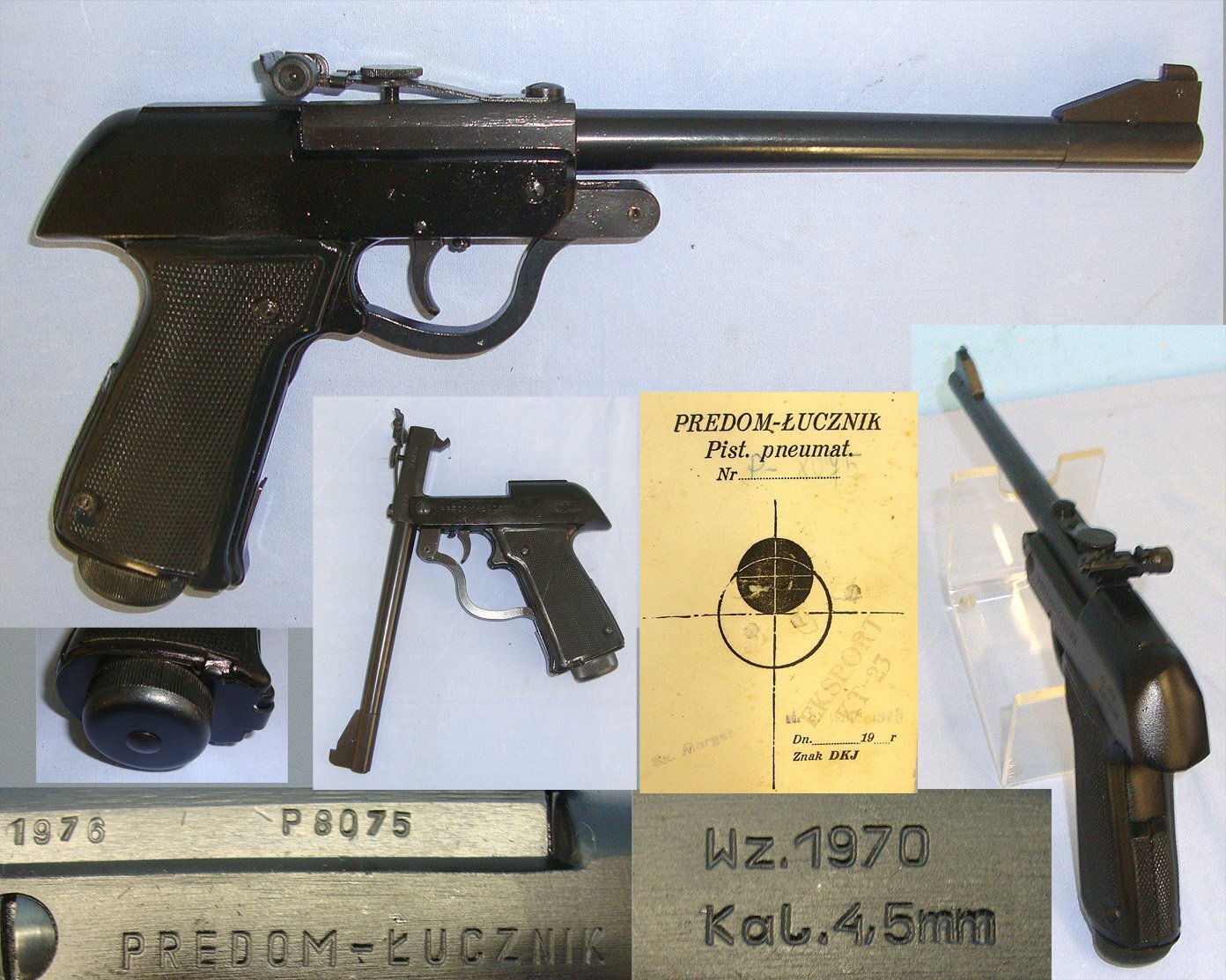 MINT**Boxed 1970-1973 Polish Predom Lucznik .177 calibre Air Pistol (Walther LP 53) With Accessories. Sn 23484:113 air pistol .177