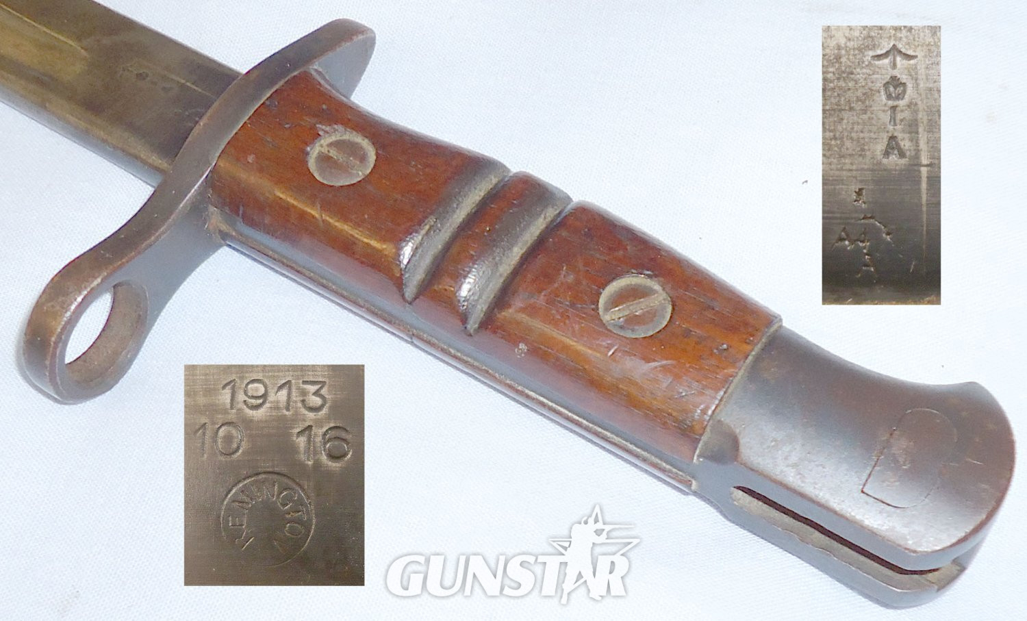 WWI British ‘P13’ Mk1 Sword Bayonet Scabbard and Webbing Frog. BAYO 790. Bayonet