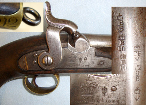  Tower Short Sea Service Customs/ Revenue .550 Bore Percussion Pistol Weapon Number 12  .55 Boys Muzzleloader