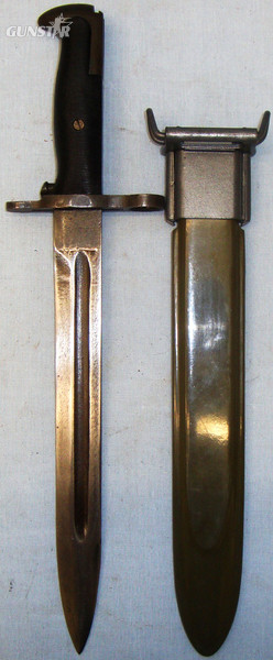  U.S. M1 Bayonet and Scabbard for the Garand Rifle By U.F.H. (Union Fork and Hoe). BAYO 2618. Bayonet