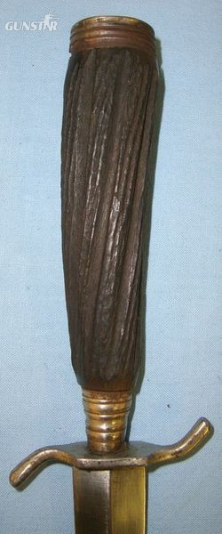  German Trench/Fighting Knife With Carved Wood Simulated Stag-Horn Hilt & Scabbar Knive
