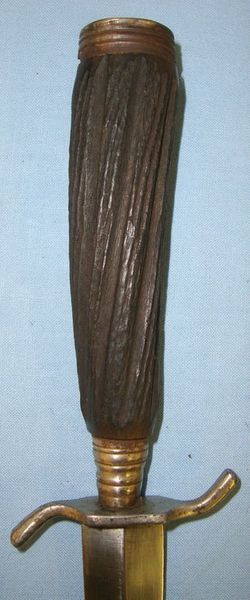  German Trench/Fighting Knife With Carved Wood Simulated Stag-Horn Hilt & Scabbar Knive