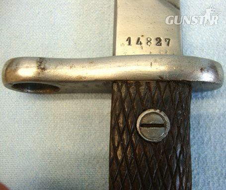  Spanish M1893 Sword Bayonet & Steel Mounted Leather Scabbard. Bayonet