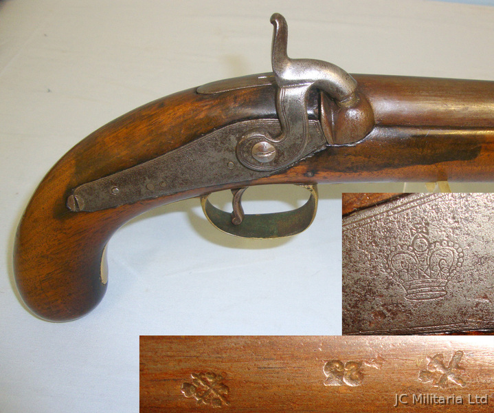 C1840 British Officer’s .650 Carbine Calibre Percussion Holster Pistol. .65 Cal Muzzleloader Muzzleloader