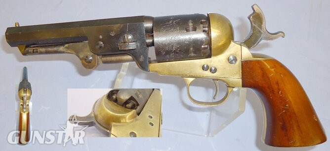 Gardone Val Trompia (aka Gardone VT) MATCHING NUMBERS**Italian Made (Gardone V-T) .36 Naval Calibre, 6 Shot Single Action Percussion Revolver with Cylinder Scene & 5” Octagonal Barrel. **UK 2000 DEACTIVATION CERTIFICATED** 21978:4.  .36 Cal Muzzleloader Revolver in 