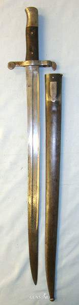 Portuguese Model 1885 Guedes (Kropatschek) Bayonet & Scabbard Bayonet in 