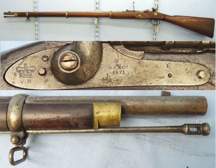 Enfield Enfield Pattern 1853, 3 Band .577 Percussion Calibre, Second Pattern Snider Rifle by BSA Co. Sn - 21570 Single Shot .577 Rifle