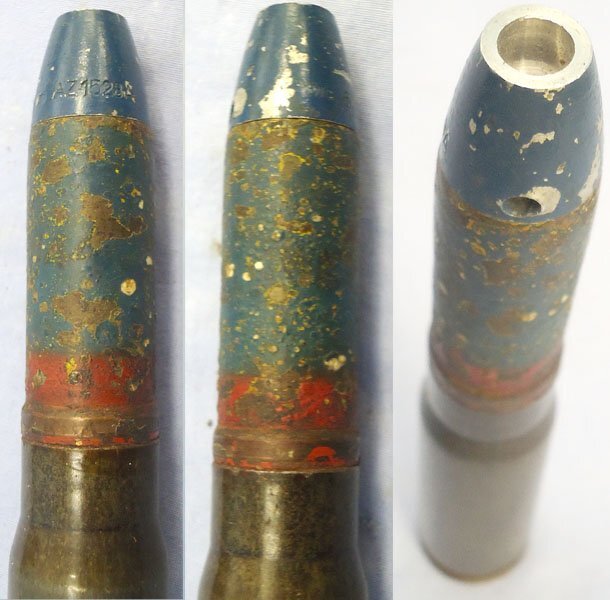 INERT DEACTIVATED. German WW2, 1944 Dated, 20 mm MK151/20 (20x82) Phosphorous Incendiary Trace Cannon Round. Sn - 22995 INERT DEACTIVATED. German WW2, 1944 Dated, 20 mm MK151/20 (20x82) Phosphorous Incendiary Trace Cannon Round. Sn - 22995 Various Other Ammunition