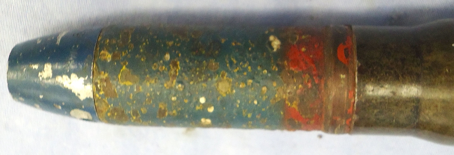 INERT DEACTIVATED. German WW2, 1944 Dated, 20 mm MK151/20 (20x82) Phosphorous Incendiary Trace Cannon Round. Sn - 22995 INERT DEACTIVATED. German WW2, 1944 Dated, 20 mm MK151/20 (20x82) Phosphorous Incendiary Trace Cannon Round. Sn - 22995 Various Other Ammunition - {CATEGORY} in 