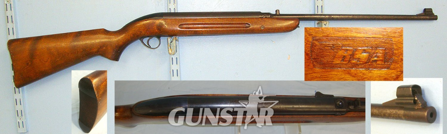 VERY RARE**ONE OF ONLY 14,500** 1st Series, 1st Type, 1950-1954 B.S.A. Club Airsporter .177 Calibre, Under Lever, 'EA' Prefix Serial Number Air Rifle With 1946 Patent Number 607.045 For Piston Head Improvement. Sn 23538 air rifle .177 in 