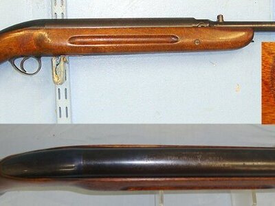 VERY RARE**ONE OF ONLY 14,500** 1st Series, 1st Type, 1950-1954 B.S.A. Club Airsporter .177 Calibre, Under Lever, 'EA' Prefix Serial Number Air Rifle With 1946 Patent Number 607.045 For Piston Head Improvement. Sn 23538 air rifle .177